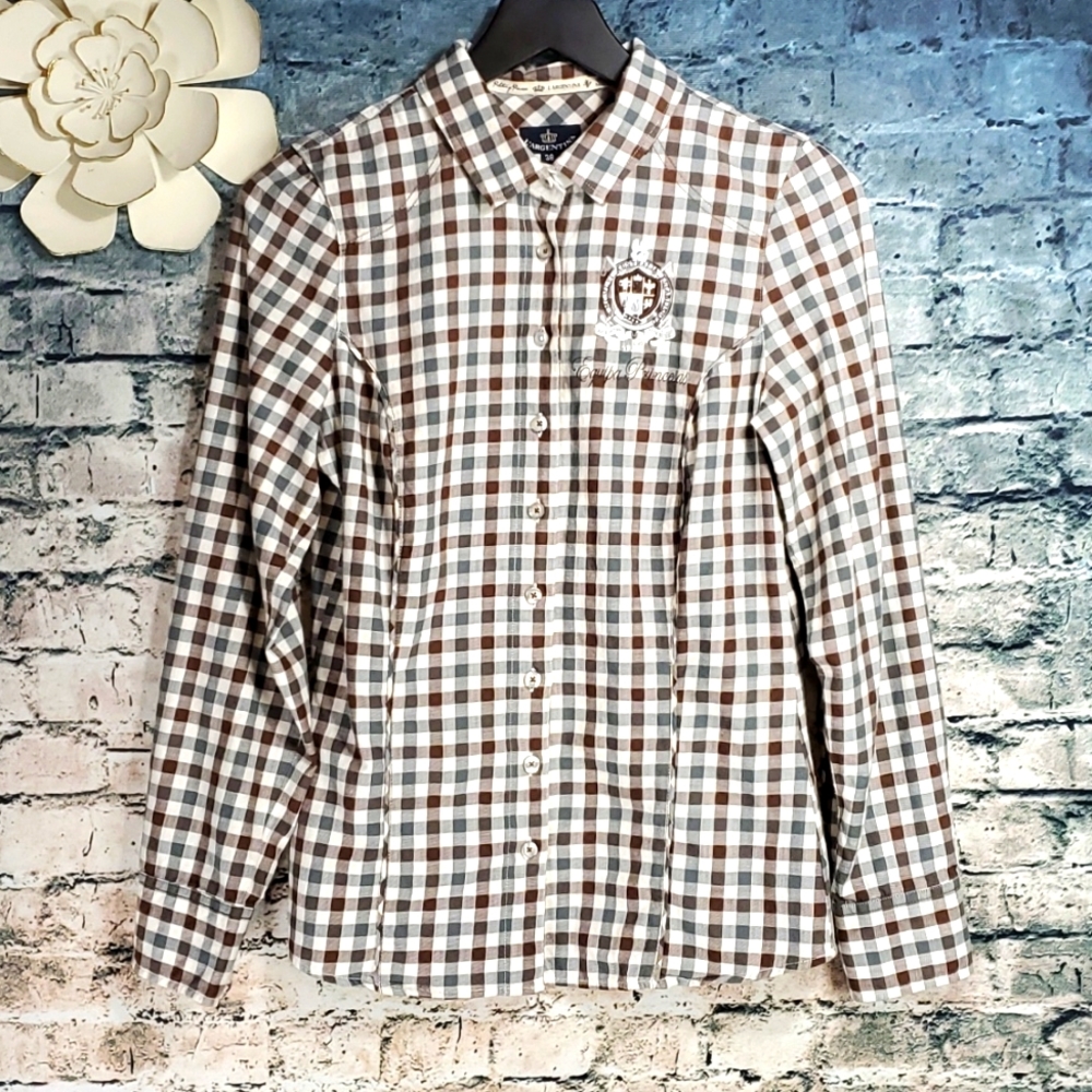 L'Argentina | Polo Equestrian Inspired Buffalo Check Fitted Button-Up Shirt